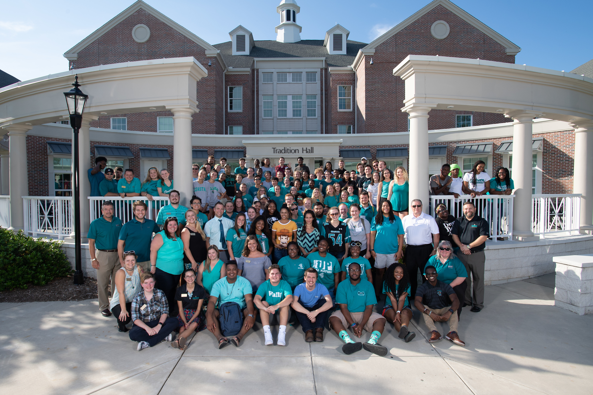 Resident advisers within University Housing attend a cookout each year as part of their training before students move in for the fall semester as a way to connect and engage with each other. These are the RAs for the 2018 academic year.